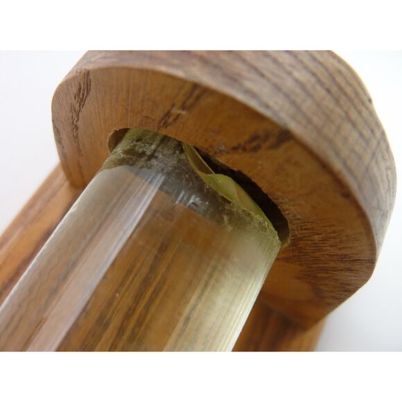 Vintage Towel holder Kitchen Bathroom Glass Wood Handmade - Picture 3 of 6